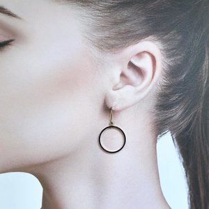 KATE SPADE Saturday Vintage black/white Enamel double sided circle hook Earrings